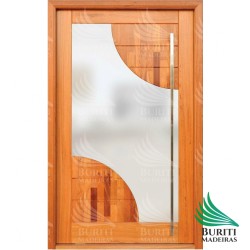 Porta Pivotante Sara + Batente + Puxador - Angelim Pedra